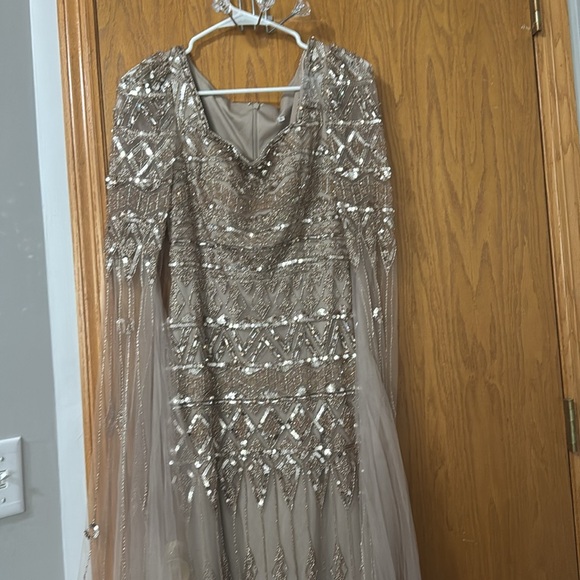 Elegant Evening Gown in Taupe - Picture 5 of 8